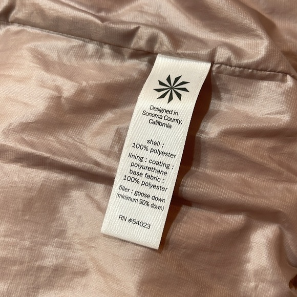 ATHLETA Taupe Goose Down Puffer Vest • XXS • Warm Quilted Zip Front High Collar - Picture 6 of 9